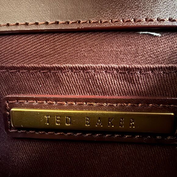 Ted Baker Isa Leather Satchel Crossbody Burgundy Bag - Picture 12 of 13